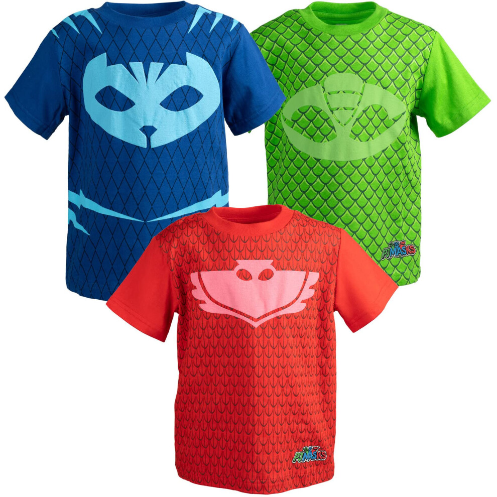 PJ Masks Gekko Catboy Owlette Toddler Boys 3 Pack Graphic TShirt BlueGreenred 3T