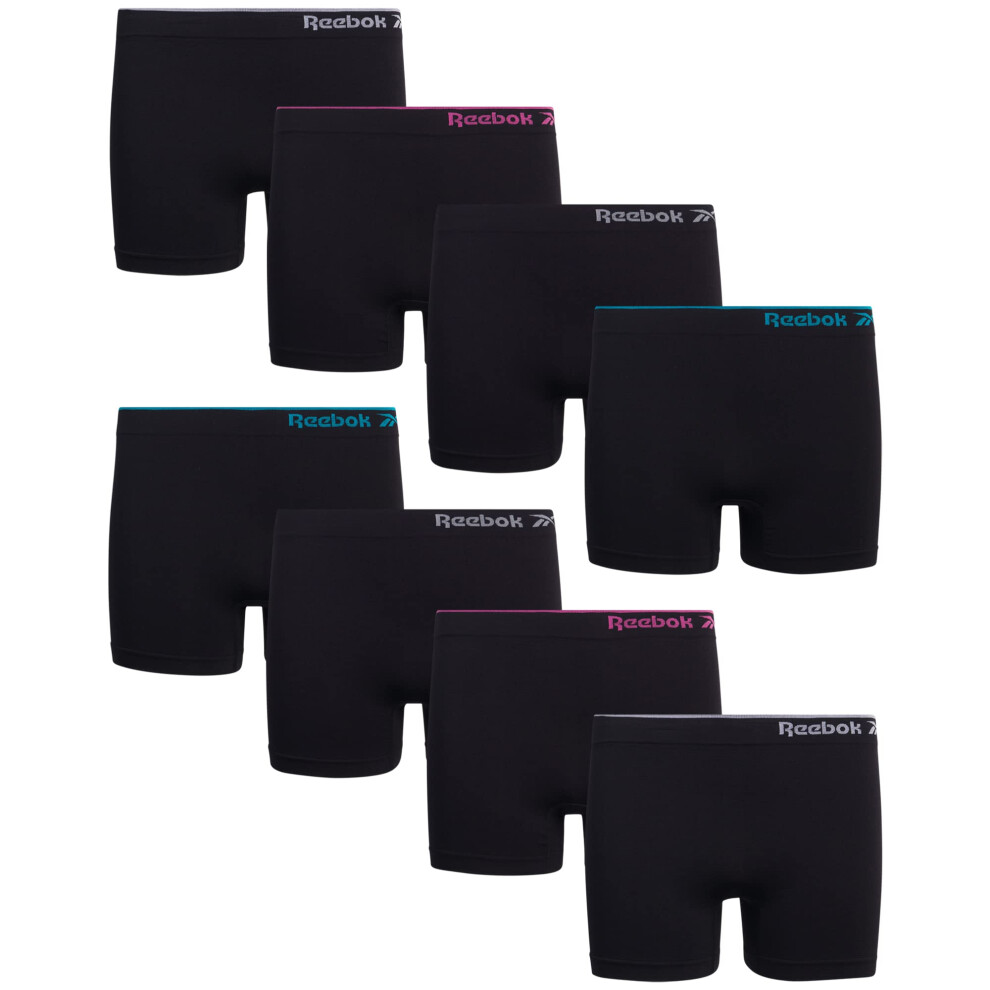 Reebok Girls Underwear  Long Leg Seamless Playground Shorts 8 Pack  Size XLarge  Black