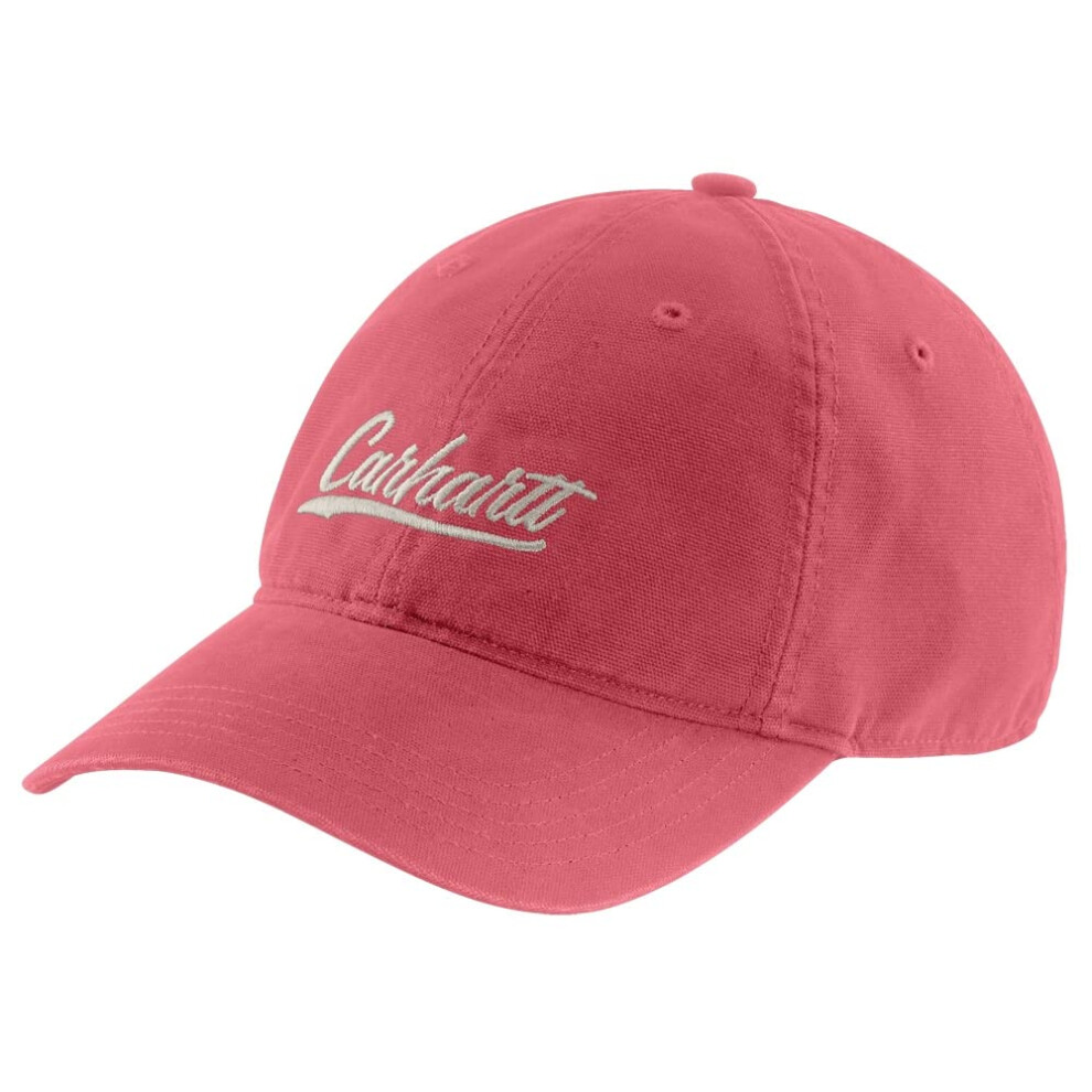 Carhartt Womens Canvas Script Graphic Baseball Cap Rosewood One Size US