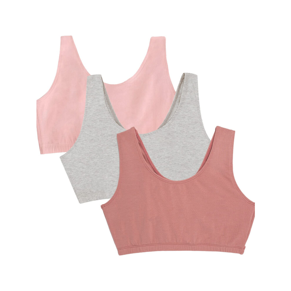 Fruit of the Loom Womens Built Up Tank Style Sports Bra  Heather GreyDuskBlushing Rose