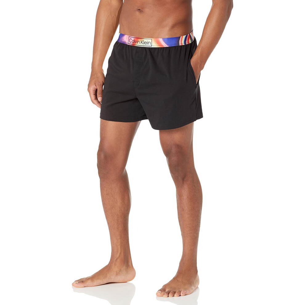 Calvin Klein Mens Reimagined Heritage Pride Sleep Short  Black  Small