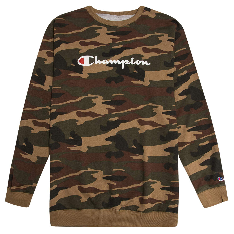 Champion Sweatshirt Mens Big And Tall Logo Sweater Crewneck Sweatshirt Camo