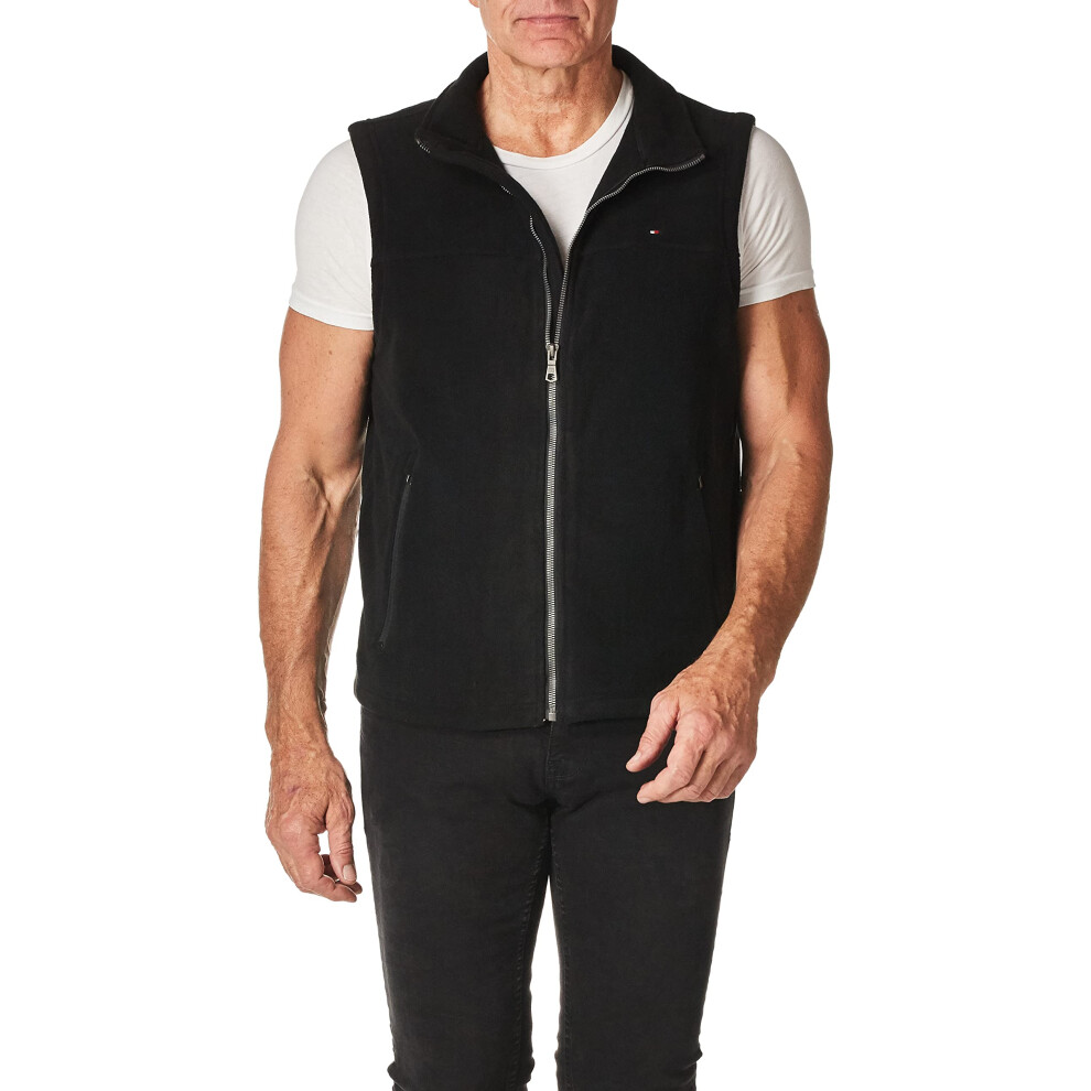 Tommy Hilfiger Mens Polar Fleece Vest  black  Medium