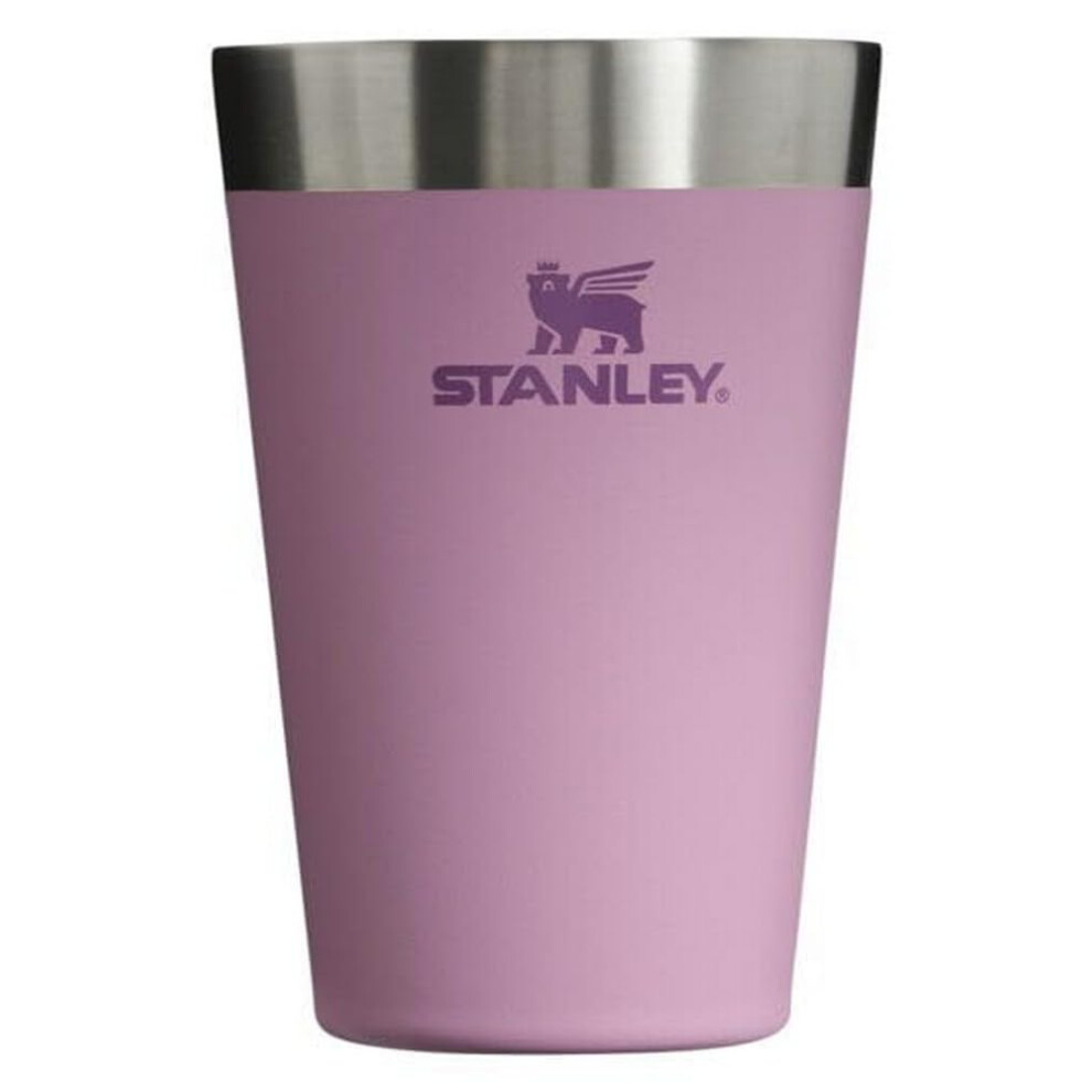 Stanley Adventure Inulsated Stacking Beer Pint Glass  Stainless Steel Double Wall Rugged Metal Drinking Tumbler  16 Oz  Lilac