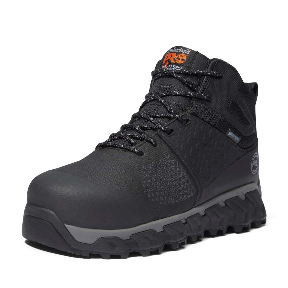 Timberland Mens Ridgework Mid Composite Safety Toe Waterproof NT WP  Black Black  7 Wide