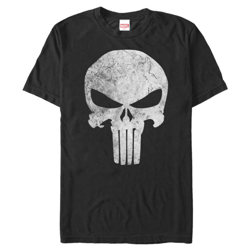 Marvel Big  Tall Classic Punisher Distresskull Mens Tops Short Sleeve Tee Shirt  Black  3XLarge