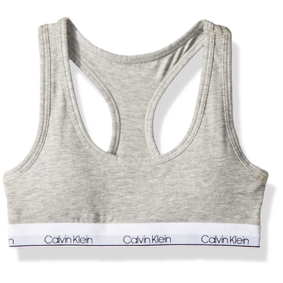 Calvin Klein Girls Big Modern Cotton Molded Bralette  Heather Grey  Medium