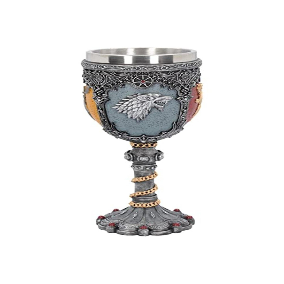 Game of Thrones Nemesis Now Sigil Goblet 18cm  Resin wStainless Steel Insert  Silver