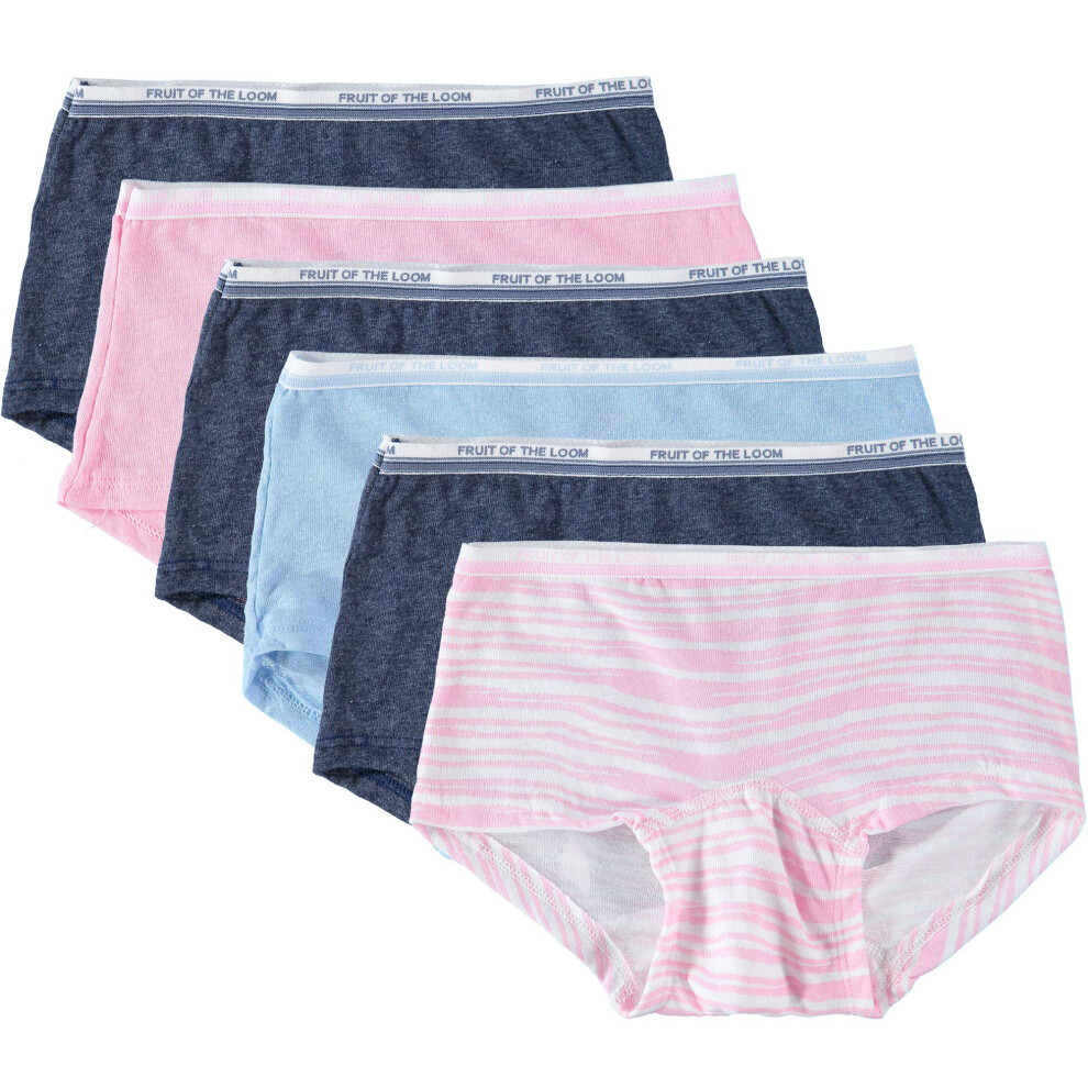 Fruit of the Loom Big Girls Boyshort  Assorted  12 Pack of 11