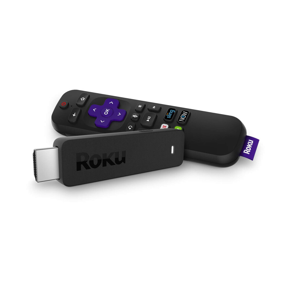 Roku Streaming Stick  Portable PowerPacked Streaming Device with Voice Remote with Buttons for TV Power and Volume 2018