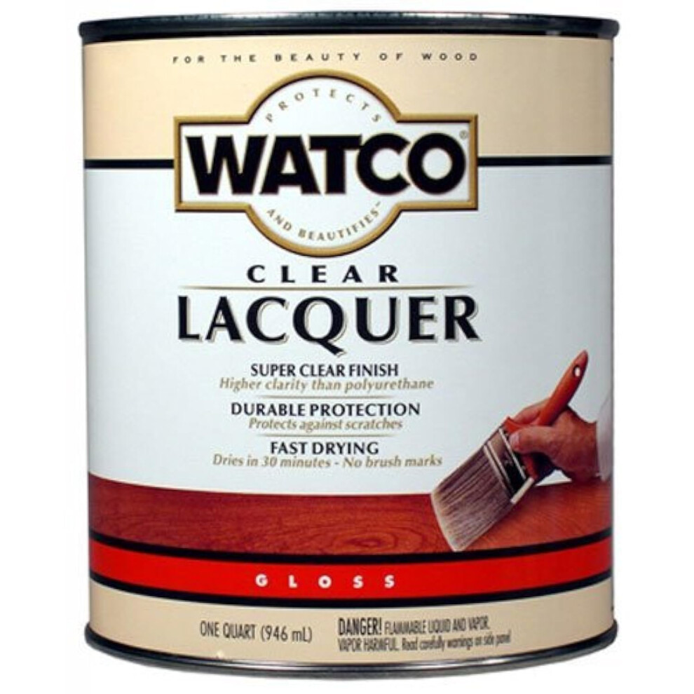 RustOleum Watco 63041 Lacquer Clear Wood Finish  Quart  Clear Gloss