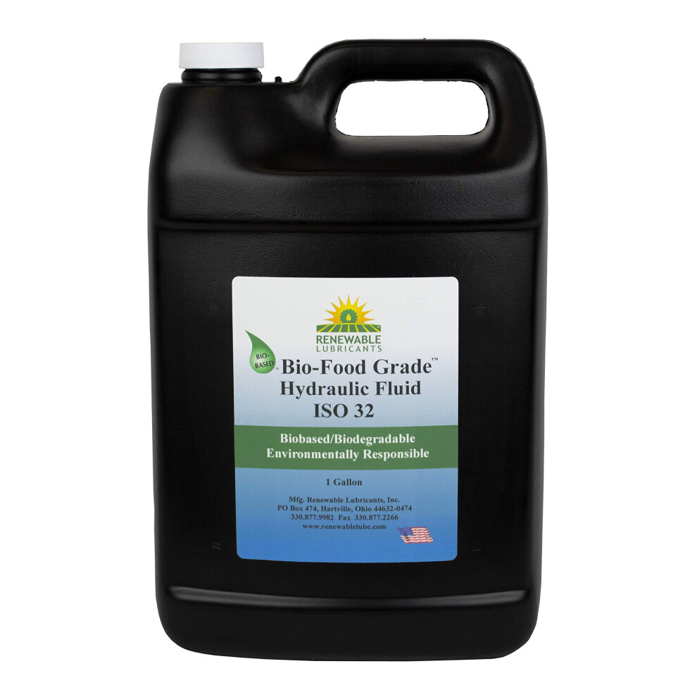 Renewable Lubricants 87123 BioFood Grade Hydraulic Fluid  1 gal  ISO 32 yellow