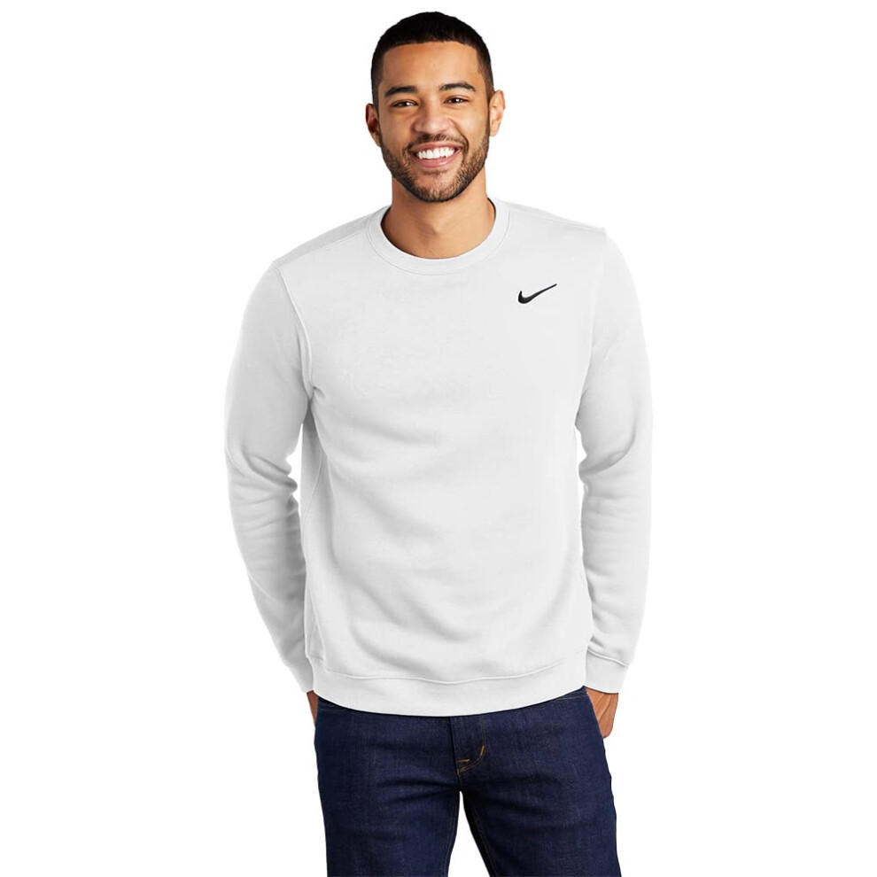 Nike MENS CLUB CREW SWEATSHIRT White  Small