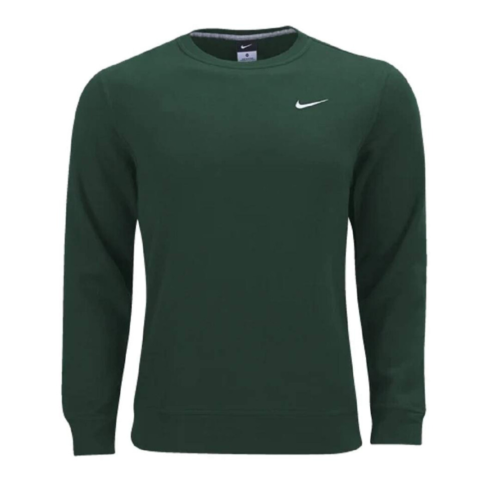 Nike Club Fleece Crew Mens Sweatshirt Crewneck Forest  Large