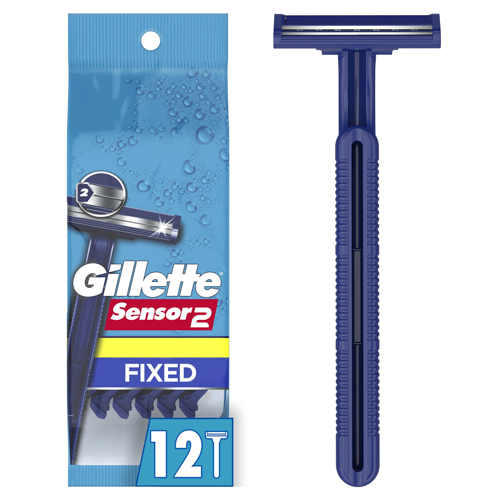 Gillette Sensor2 Mens Disposable Razor 12 Count Pack of 3  Blue