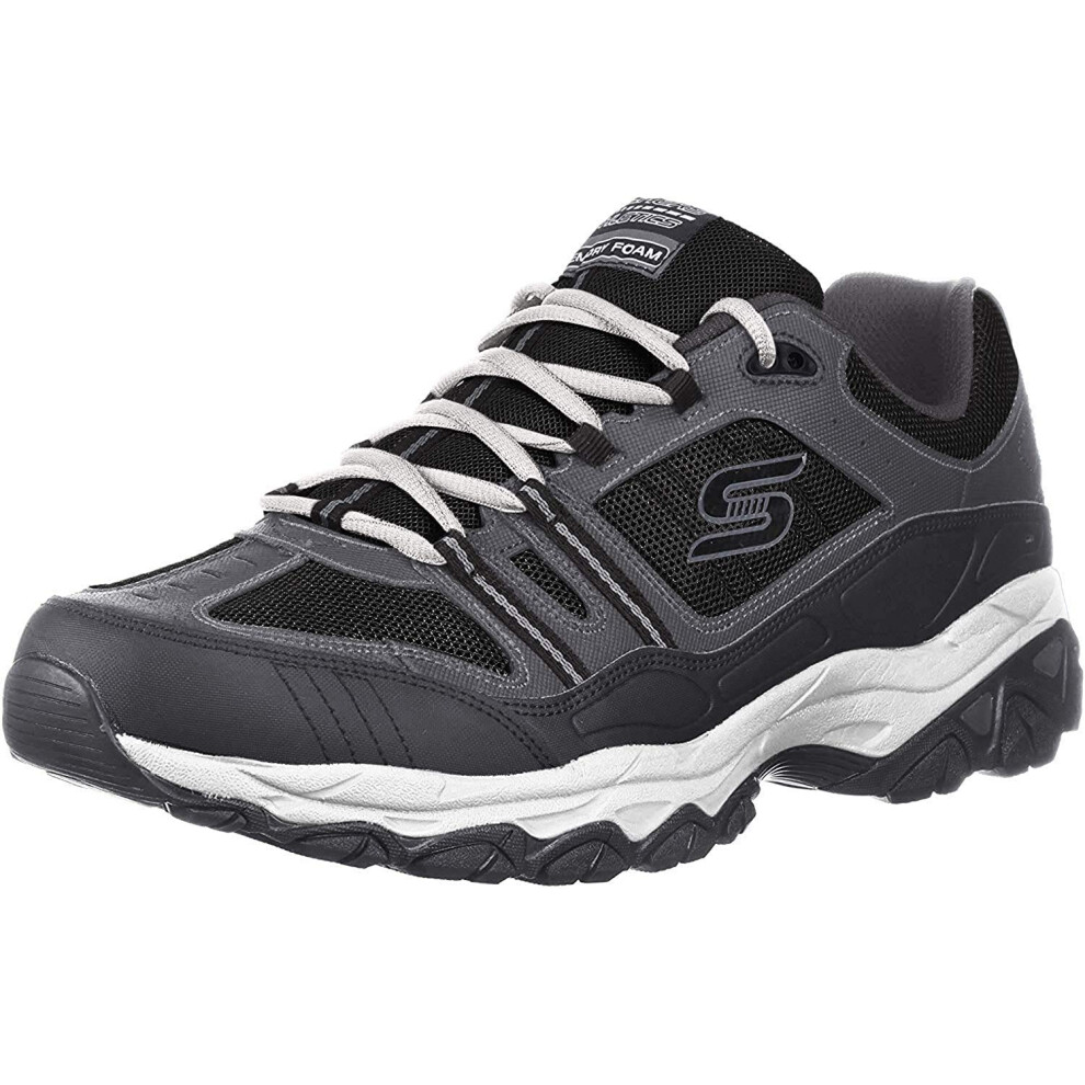 Skechers Sport Mens Afterburn Strike Memory Foam LaceUp Sneaker CharcoalBlack 9 M US