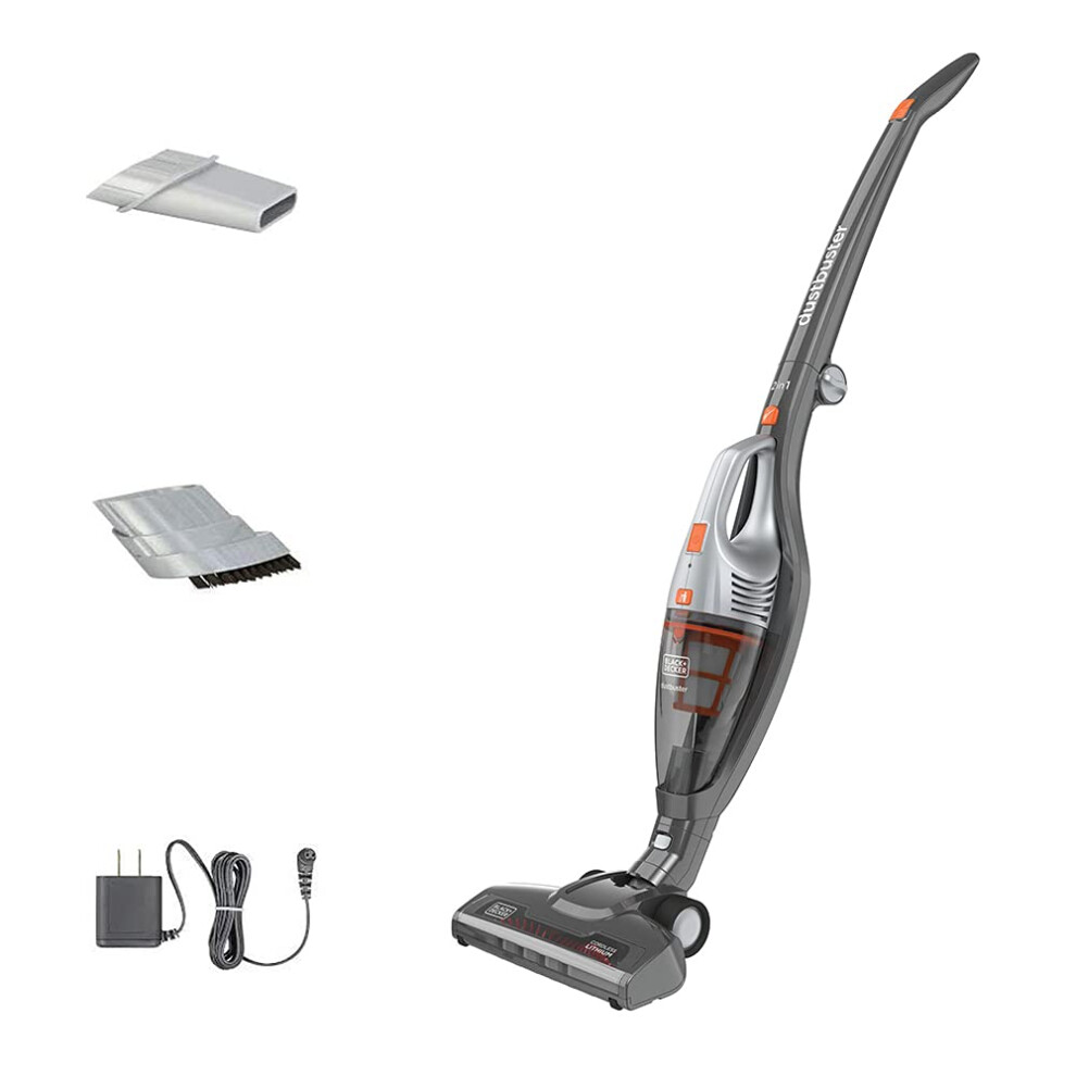 BLACK  DECKER Powerseries Cordless Stick Vacuum Cleaner  Hand Vac  2in1  Titanium Gray HSVB420J