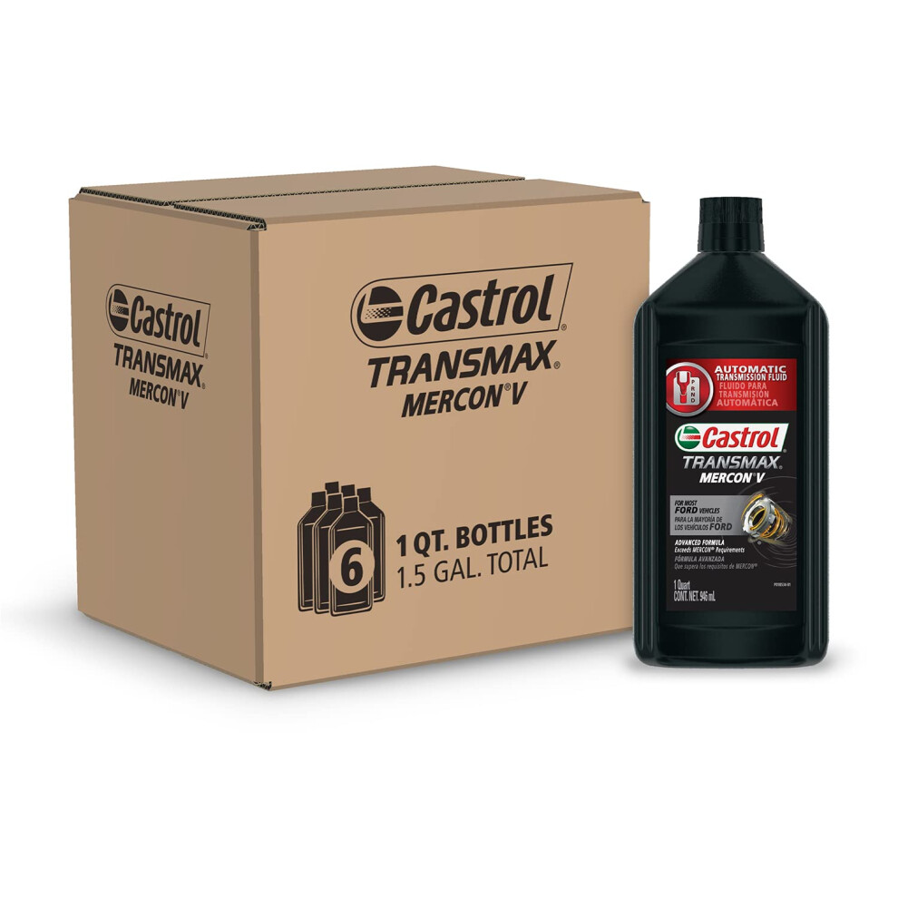 Castrol Transmax Mercon V Automatic Transmission Fluid  1 Quart  Pack of 6