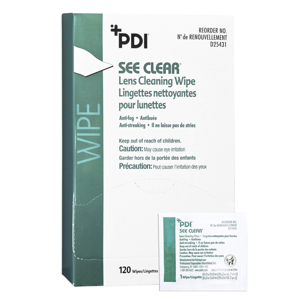 PDI Healthcare PDID19831 See Clear Lens Cleaning Wipe  Pack of 120