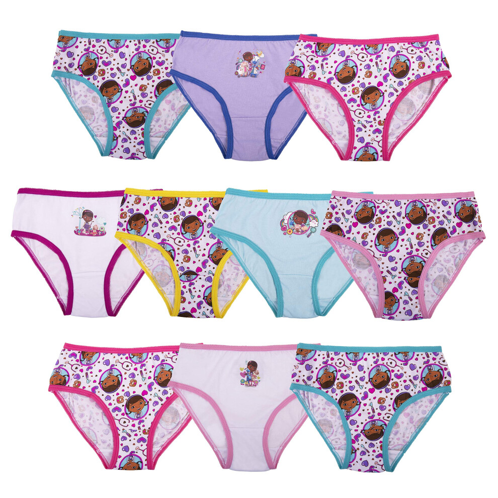 Disney Girls Docmcstuffins  Elena  Minnie  Fancy Jr Underwear Multipacks Inn Sizes 23t  4t  4  6 And 8 Briefs  10pack Docmcst