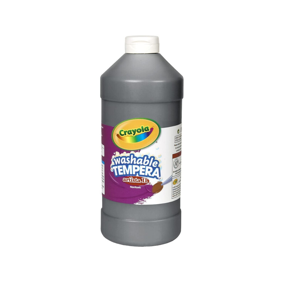 Crayola Washable Tempera Paint For Kids  Black Paint  Classroom Supplies  Non Toxic  32 Oz Squeeze Bottle