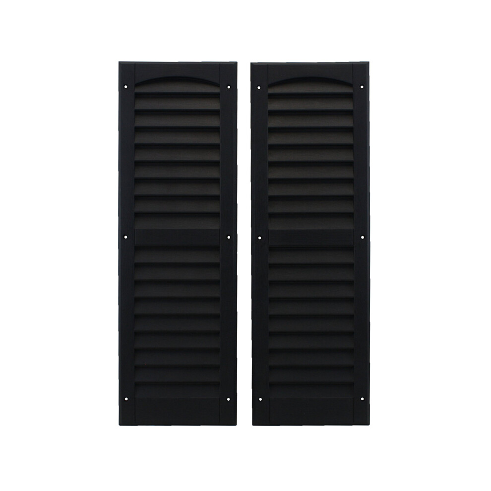 Shed Windows and More Louvered Shed Shutter or Playhouse Shutter Black 9 X 27 Sold by The Pair