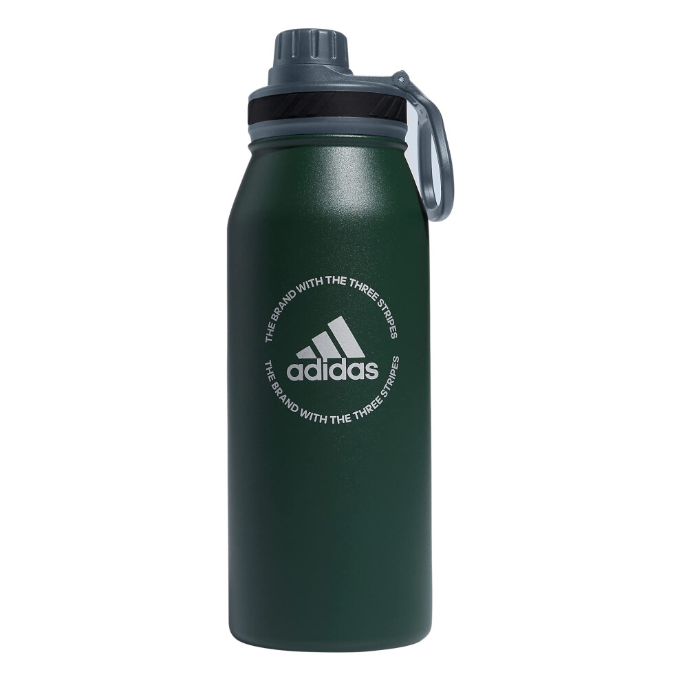 adidas Unisex 1 Liter 32 oz Metal Water Bottle  Green OxideOnix GreySilver Metallic  One Size