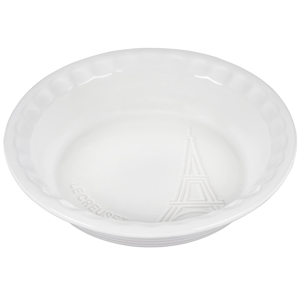 Le Creuset Eiffel Tower Collection Stoneware Pie Dish  9  White