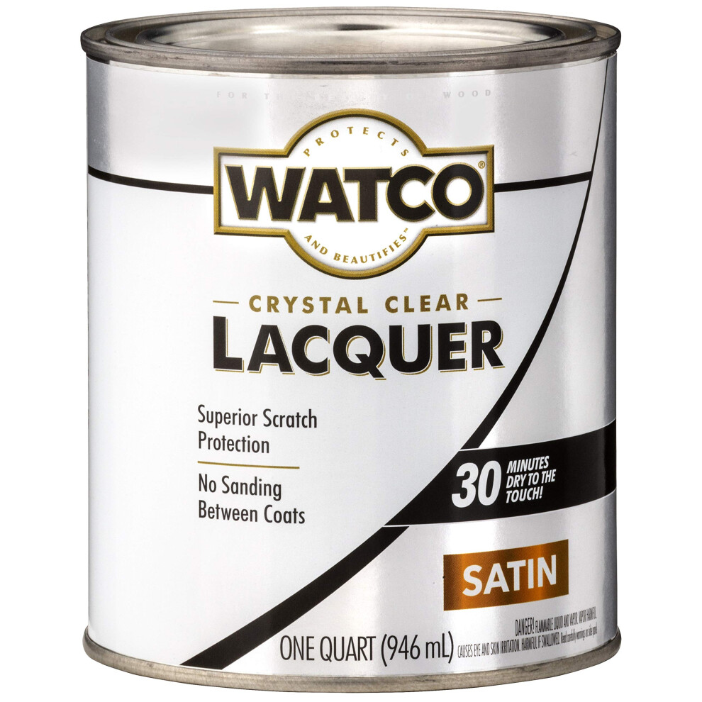 RustOleum Watco 63241 Lacquer Clear Wood Finish  Quart  Clear Satin