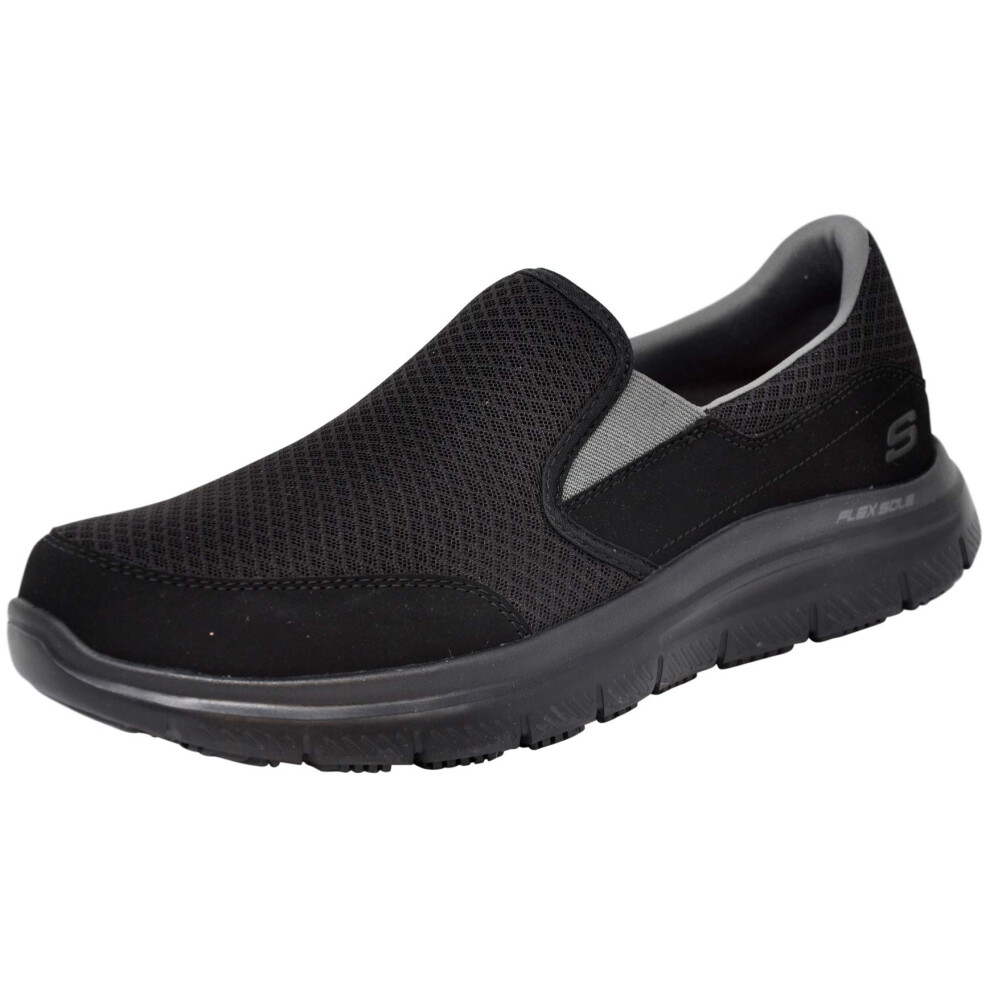 Skechers Mens Flex Advantage Slip Resistant Sr Mcallen Slip on  BlackCharcoal  8 W US