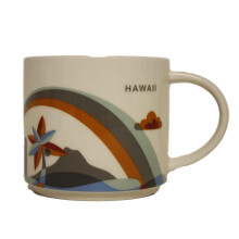 Starbucks Hawaii You Are Here Collection Coffee Mug with Rainbow and Diamond Head 011023931