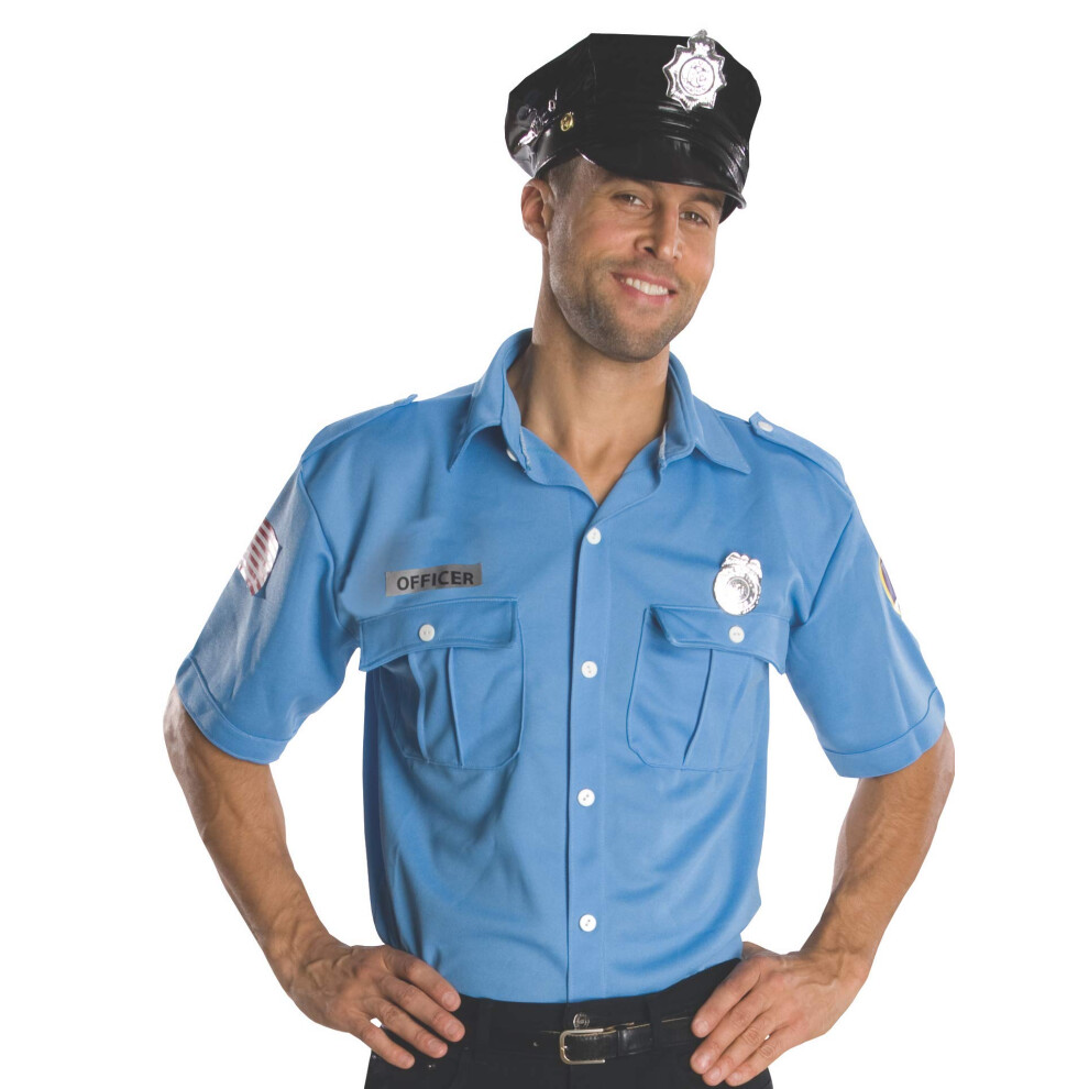 Rubies costumes Heroes and Hombres  Police Officer Shirt Hat adult sized costumes  Blue  Extra Large US