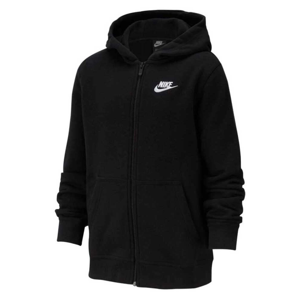 Nike Boys NSW Club Full Zip Hoodie  BlackBlackWhite  XLarge