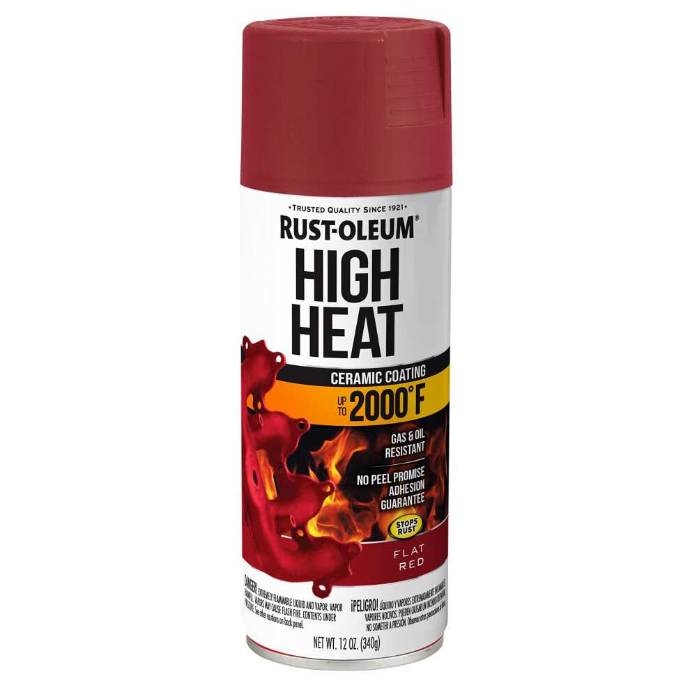 RustOleum 248908 Automotive High Heat Spray Paint  12 Ounce  Flat Red  12 Ounce