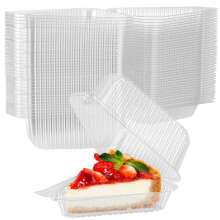 Conteneurs à part de gâteau Stock Your Home (50 unités) - 1 compartiment, couvercle articulé