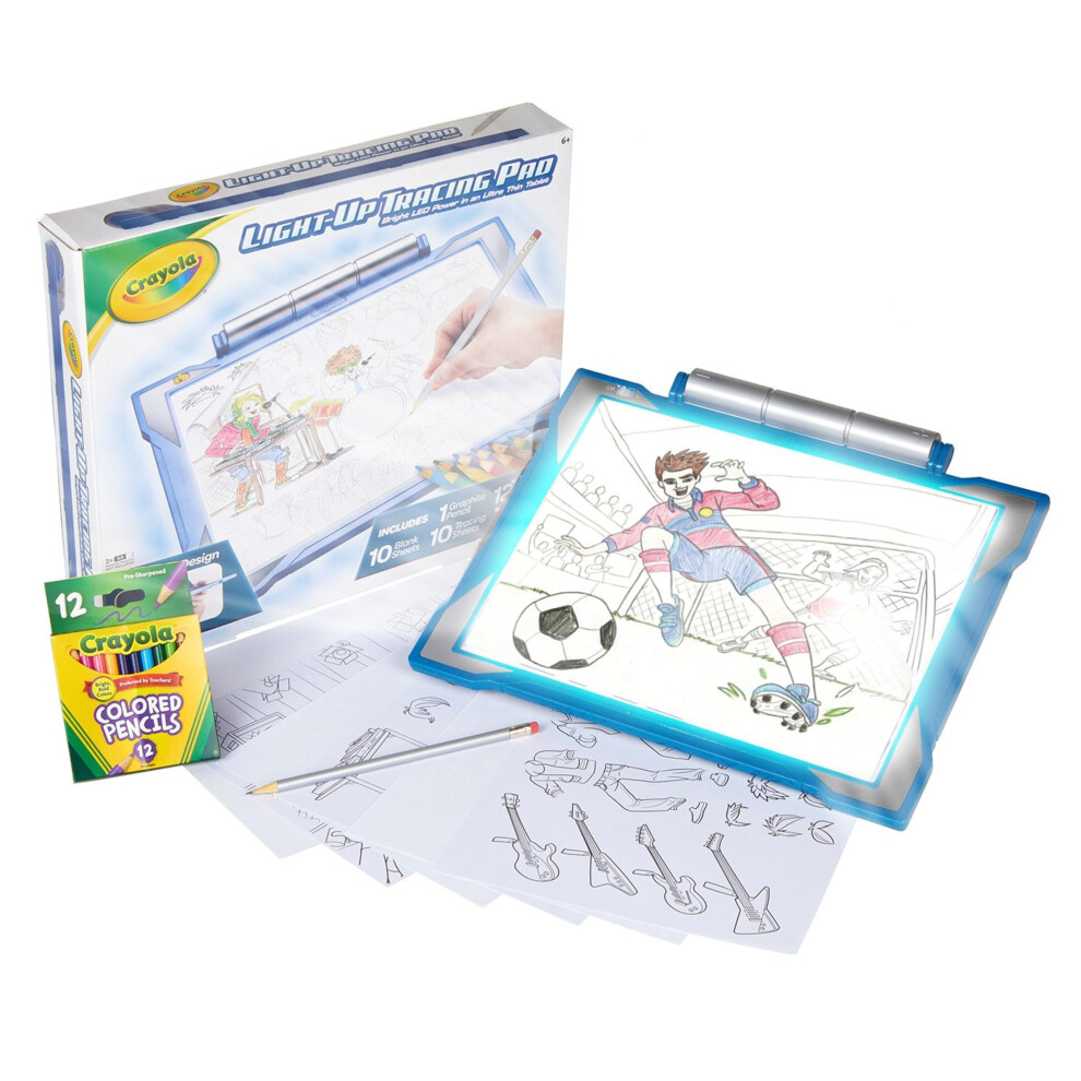 Crayola Light Up Tracing Pad  Blue  Tracing Light Box for Kids  Drawing Pad  Classroom Toy for Kids  Gifts for Boys  Girls  6