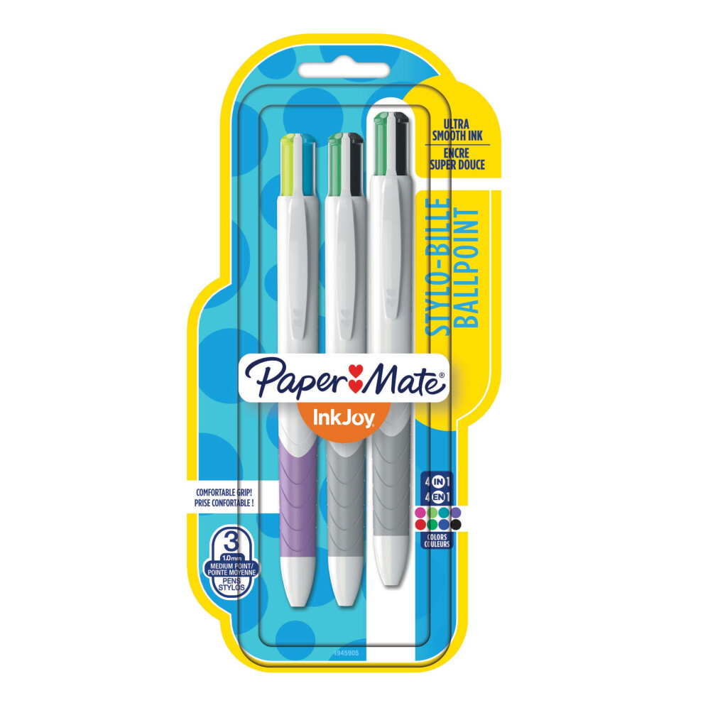 Paper Mate InkJoy Quatro Retractable Medium Point Advanced Pens  Assorted Colors