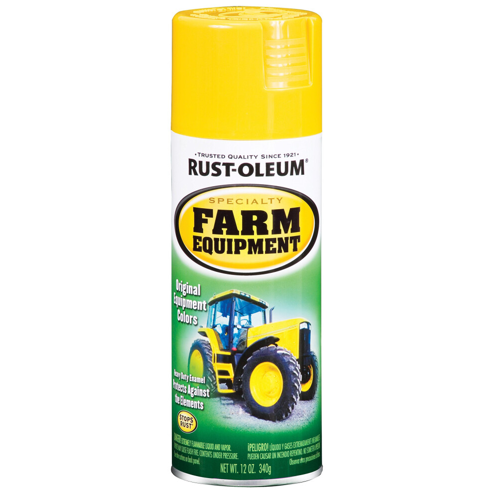 RustOleum 7443830 Specialty Farm Equipment Spray Paint  12 oz  JD Yellow