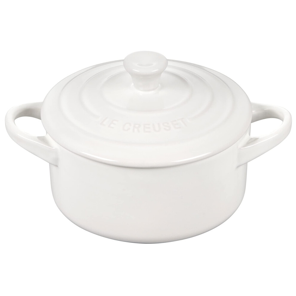 Le Creuset Stoneware Mini Round Cocotte  14 oz  White