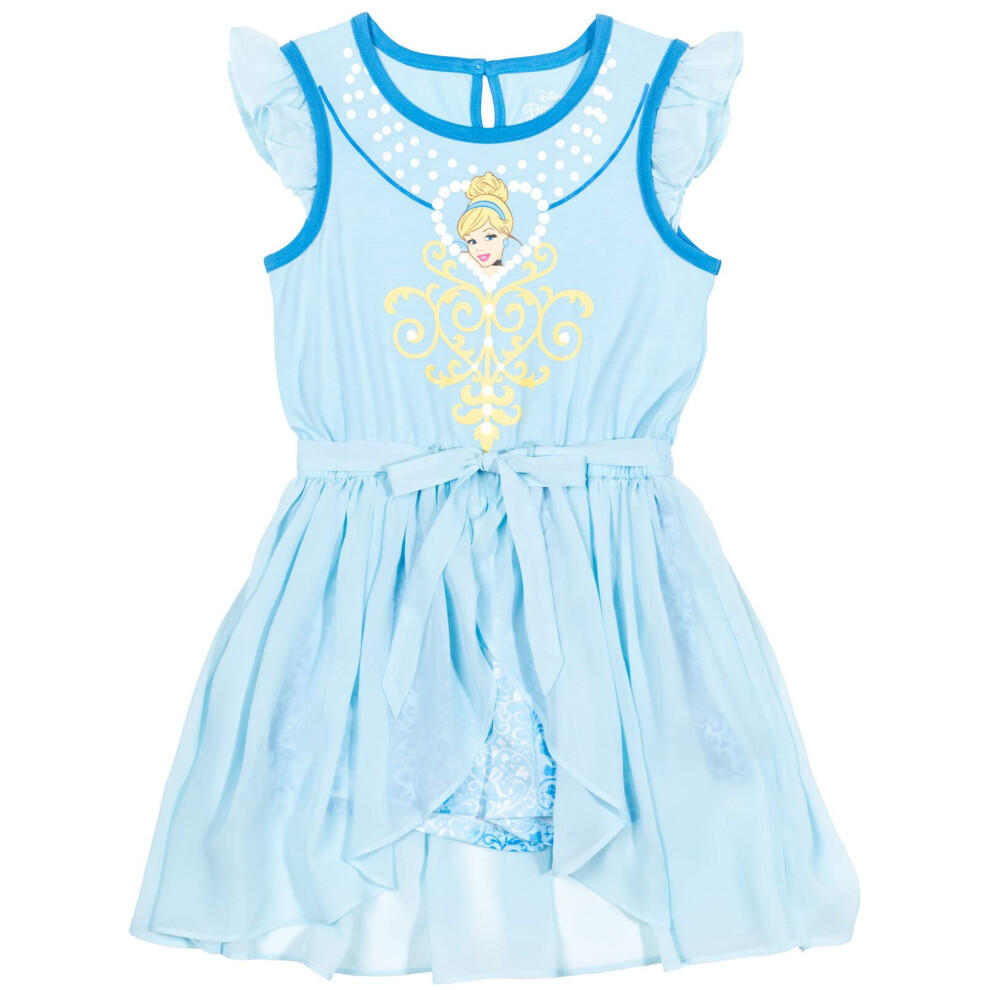 Disney Princess Cinderella Little Girls Sleeveless Romper With Skirt Overlay 78