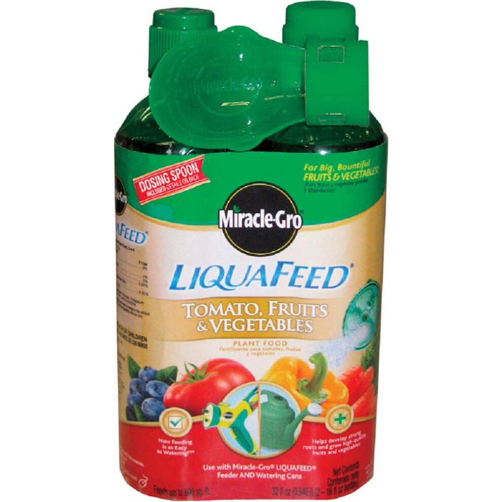 Miracle Gro 1004402 16 Oz LiquaFeed Tomato Fruit  Vegetable Plant Food 2 Count