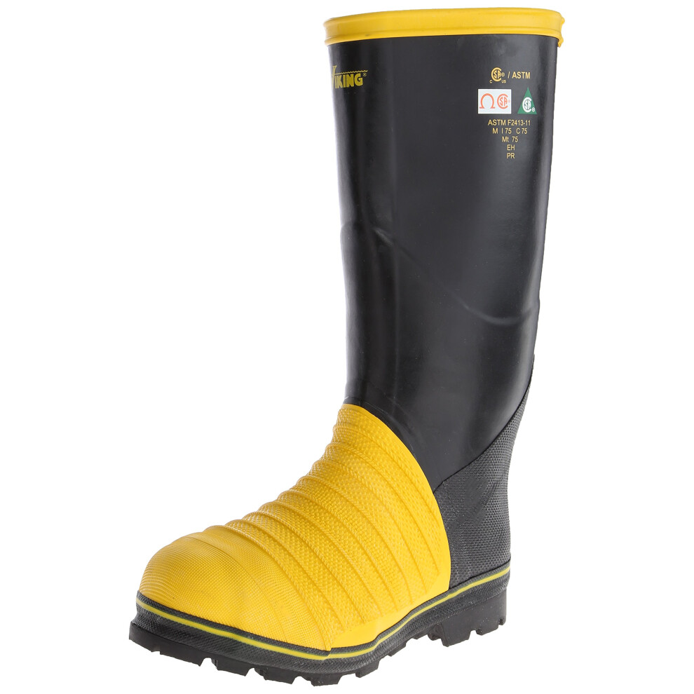 Viking Footwear Mens Miner 49ER Tall Boot BlackYellow 9 M US