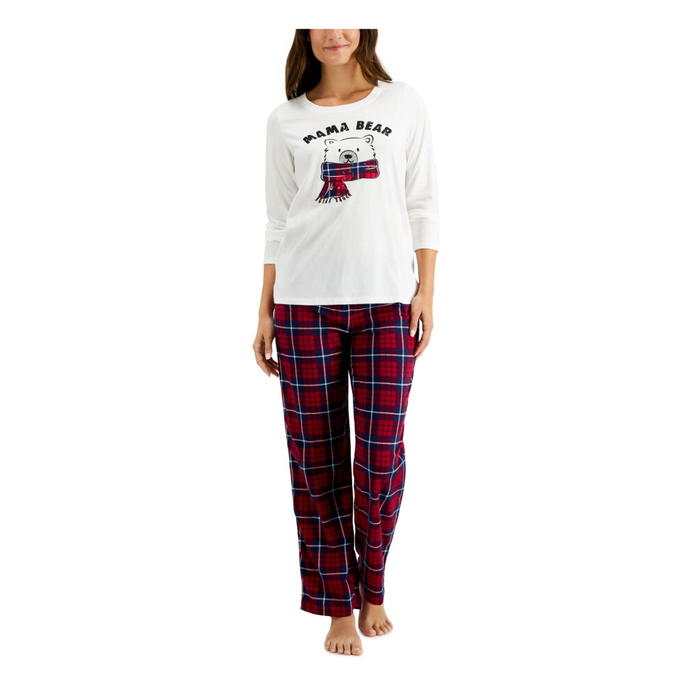 Family Pajamas Matching Womens Mama Bear Plaid Set SMALL