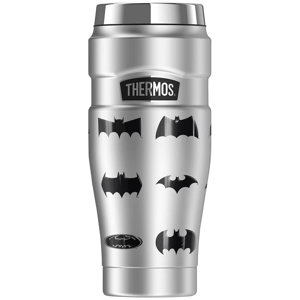 THERMOS Batman Batman Logos STAINLESS KING Stainless Steel Travel Tumbler  Vacuum insulated  Double Wall  16oz