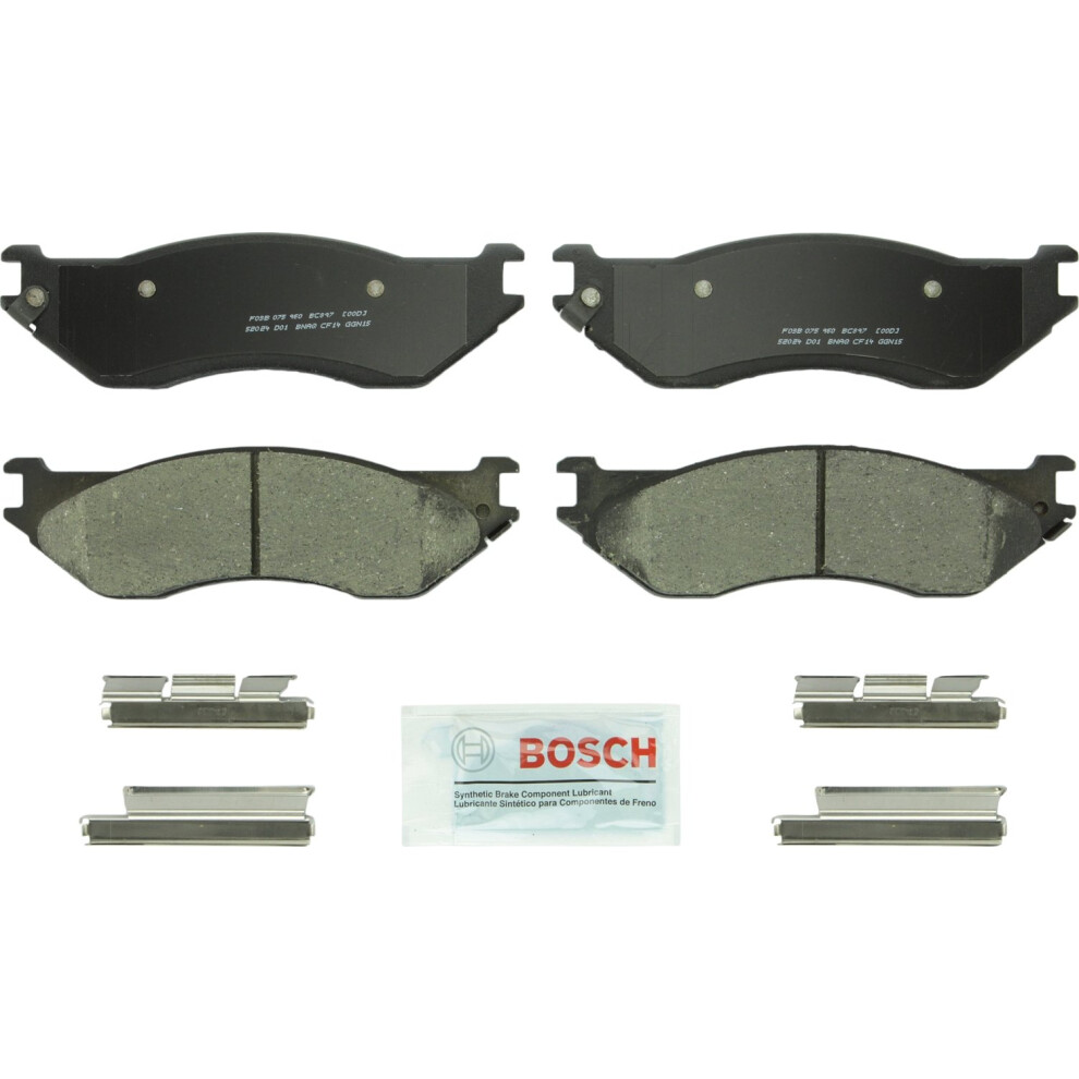 BOSCH BC897 QuietCast Premium Ceramic Disc Brake Pad Set  Compatible With Select Dodge Ram 1500 FRONT Dodge Ram SRT10 REAR