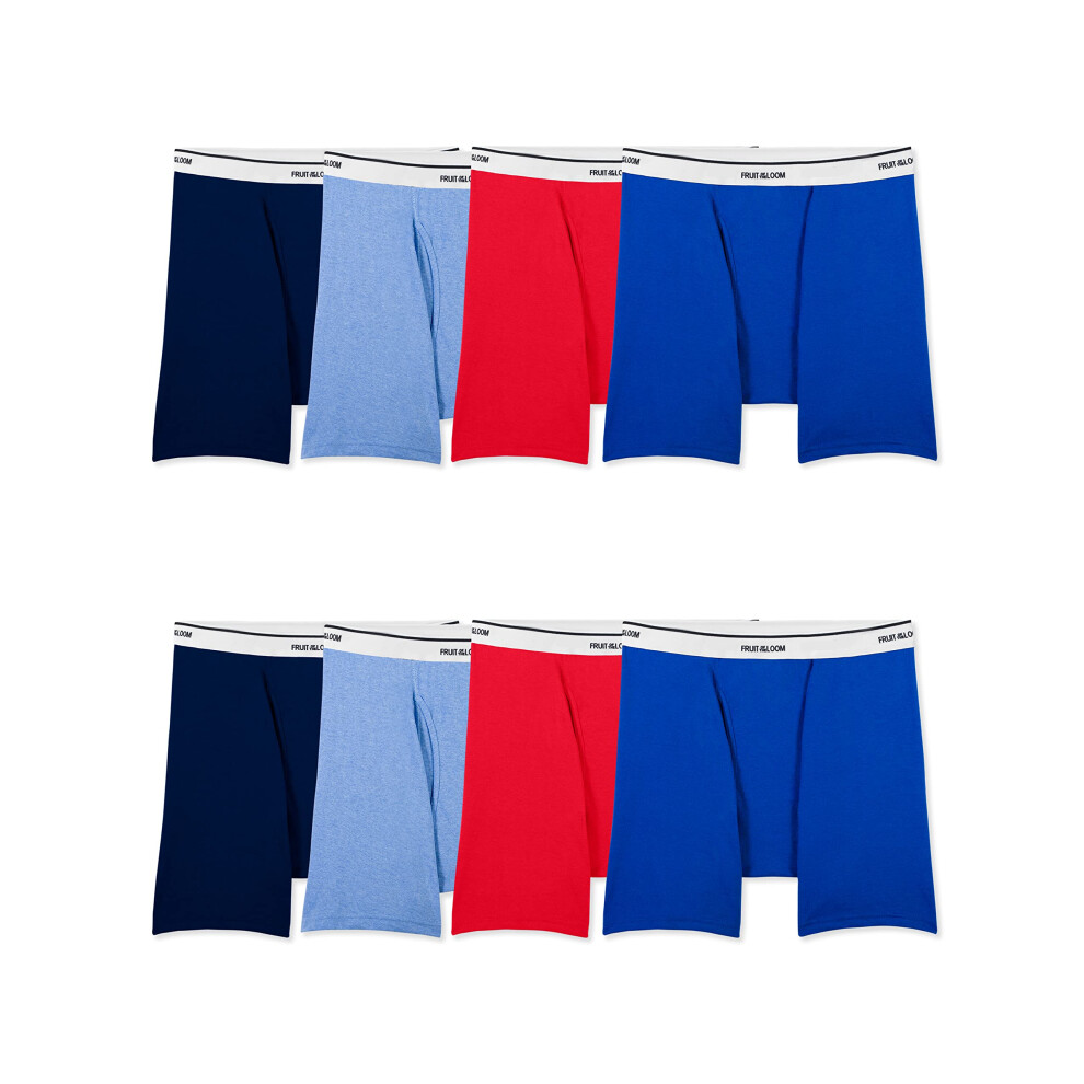 Fruit Of The Loom Mens Lightweight Active Cotton Blend Underwear Boxer Briefs  Boxer Brief  8 Pack  Assorted Colors  XLarge