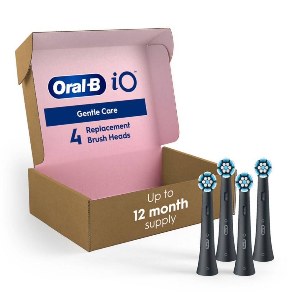 OralB iO Gentle Care Replacement Heads  Electric Toothbrush Brush Heads  Black  4 Count