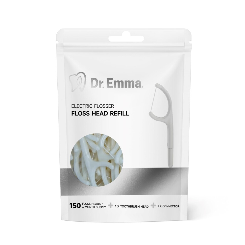 Dr Emma Floss Picks  Replaceable Floss Head for Electric Flosser  Flosser Kit for Teeth Cleaning  Gum Stimulator  150 Count