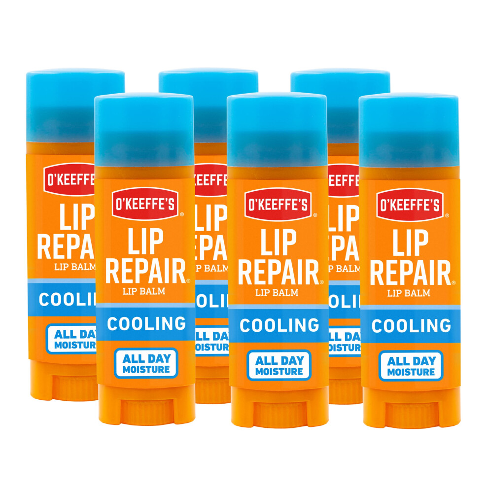 OKeeffes Cooling Relief Lip Repair Lip Balm for Dry  Cracked Lips  Stick  Pack of 6