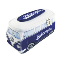 BRISA VW Collection Volkswagen Neoprene Universal Makeup Cosmetics Toiletry Travel Pharmacy Bag in T1 Bus Design BlueLarge